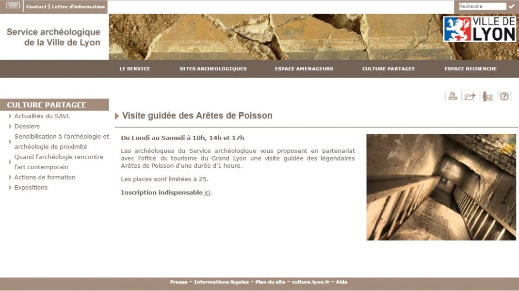 Visiter les arêtes de poisson lyon souterrain 